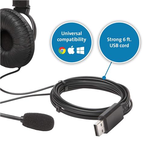 101748.jpg K97601WW KENSINGTON HEADPHONES USB-A CANCELACION RUIDO - Imagen 1