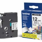 TZE-231 CINTA BROTHER 12MM 8MTS NEGRO S/BLANCO PT-H110/D400/D600/E300/E550W/P900