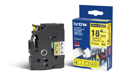 42435.jpg TZE-641 CINTA BROTHER 18MM 8MTS NEGRO S/AMARILLO PT-D400/D600/E300/E550W/P900 - Imagen 1