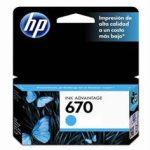 CZ114A CARTRIDGE HP 670 CYAN 300 PAG 3525 5525 4615